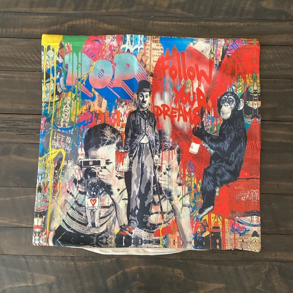 AWESOME GRAFFITI PILLOW CASES set of 3 17.5 x 17.5 inches - Picture 2 of 5